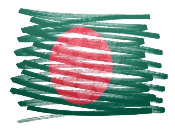 Flag illustration made with pen - Bangladesh