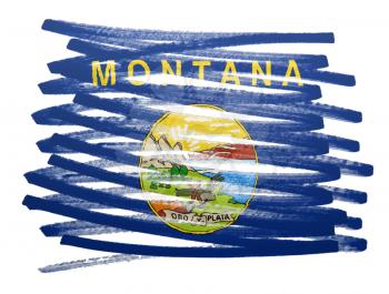 Flag illustration made with pen - Montana