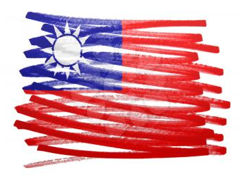 Flag illustration made with pen - Taiwan