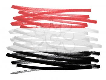Flag illustration made with pen - Yemen