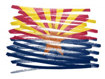 Flag illustration made with pen - Arizona