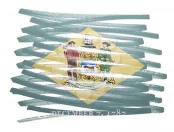 Flag illustration made with pen - Delaware