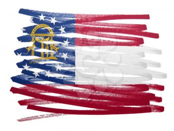 Flag illustration made with pen - Georgia
