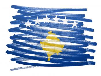 Flag illustration made with pen - Kosovo