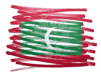 Flag illustration made with pen - Maldives