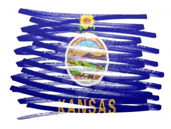 Flag illustration made with pen - Kansas