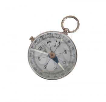 Old compass isolated on a white background