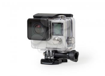 High-definition personal camera, isolated on a white background, no brand