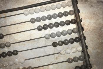 Vintage picture of an old abacus - dirty and scratched image