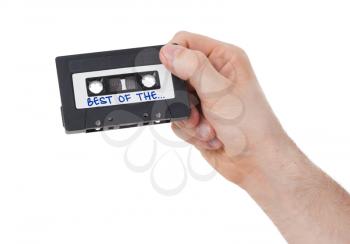 Vintage audio cassette tape, isolated on white background, best of the...