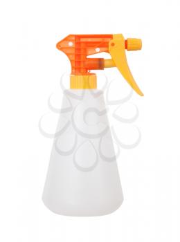 Foggy spray bottle isolated on white background