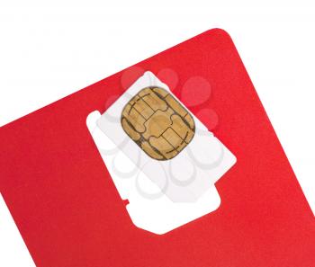 Blank sim card, isolated on a white background