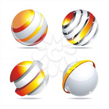 Glossy colorful abstract glass balls. EPS10 file. 