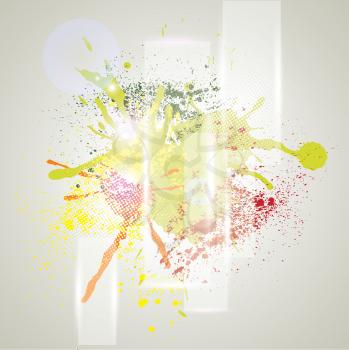 Bright grunge background with splashes of paint 