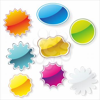 Multi-colored realistic stickers with a place for the text