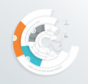 Infographics circle origami style, can be used for workflow layout, option or step  banner, diagram, number lines, web design. 