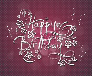Vector Illustration of a Happy Birthday Greeting Card 