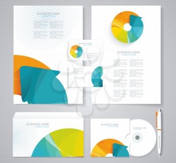 Corporate identity template with  geometric elements. Documentation for business.