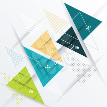 Modern Design with paper triangles. Can be used for web design, timeline and workflow layout.