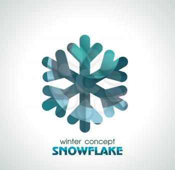 Snowflake sign, vector symbol of Winter, Christmas and New Year