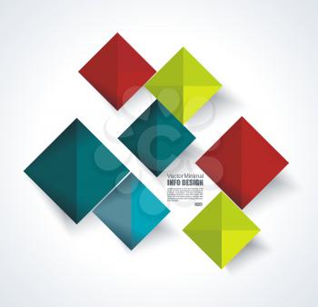 Abstract rhombus background with shadow, vector illustration.