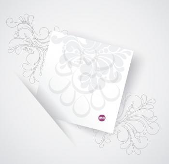 White paper sticker with pattern and place for your text.