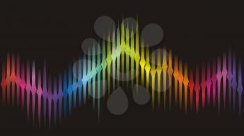 Background with color sound wave from equalizer. Vector illustration.