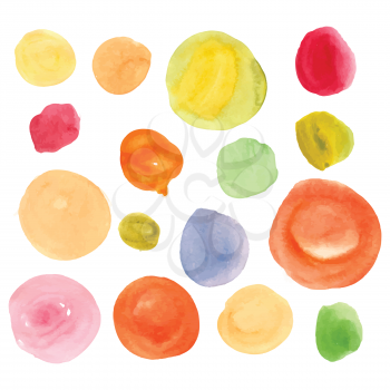 Seamless pattern with watercolor painted splash circles