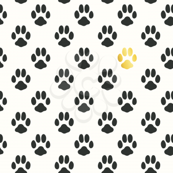 Seamless pattern with animal footprint texture.