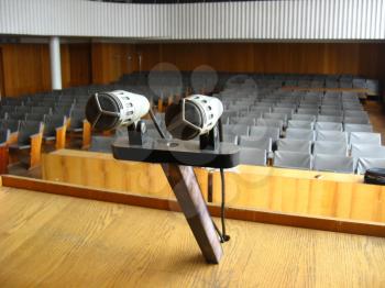 pair of microphones in the big hall