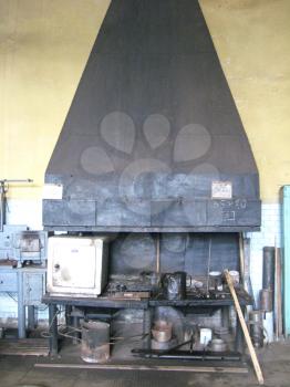 image of black old furnace for smithy