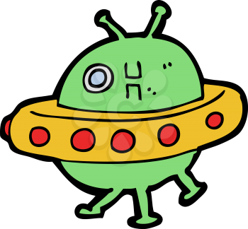 Royalty Free Clipart Image of a alien UFO