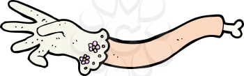 Royalty Free Clipart Image of a Spooky Victorian Arm Reaching