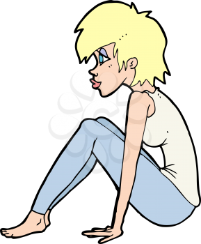 Royalty Free Clipart Image of a Female Sitting