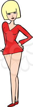 Royalty Free Clipart Image of a Pretty Woman in a Dress