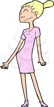 Royalty Free Clipart Image of a Female in a Dress