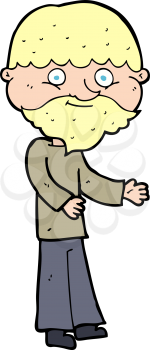 Royalty Free Clipart Image of a Happy Bearded Man