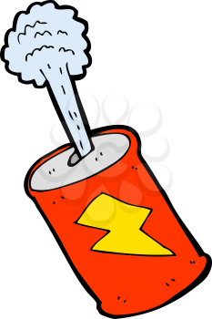 Royalty Free Clipart Image of a Fizzing Soda Can