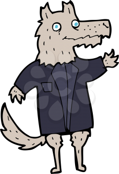 Royalty Free Clipart Image of a Wolf in a Suit