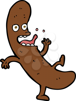 Royalty Free Clipart Image of a Sausage Character