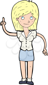 Royalty Free Clipart Image of a Lady Pointing Up