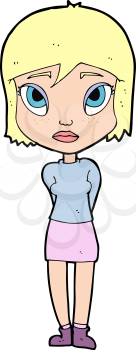 Royalty Free Clipart Image of a Shy Girl