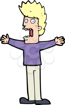 Royalty Free Clipart Image of a Terrified Man