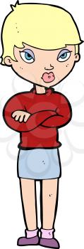 Royalty Free Clipart Image of an Annoyed Woman