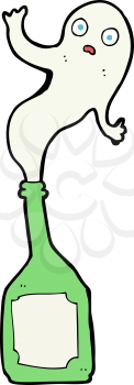 Royalty Free Clipart Image of a Ghost in a Bottle