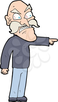 Royalty Free Clipart Image of a Furious Old Man