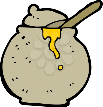 Royalty Free Clipart Image of a Honey Pot