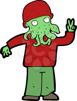 Royalty Free Clipart Image of an Alien Monster