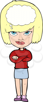 Royalty Free Clipart Image of a Girl with an Idea