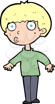 Royalty Free Clipart Image of a Boy Whistling